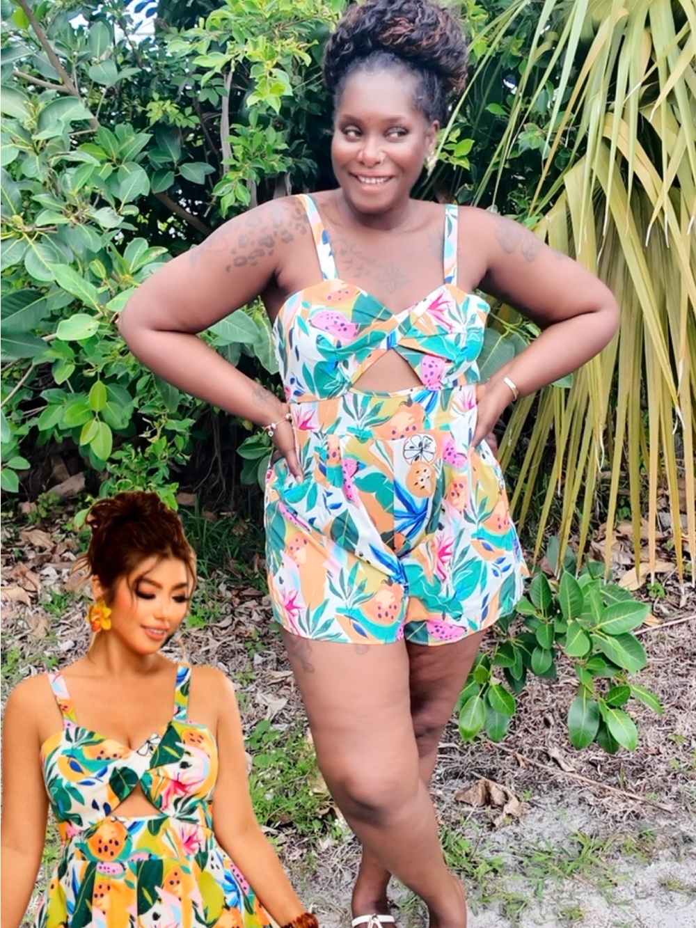 Tropical Fruit-Print Romper - Multicolor